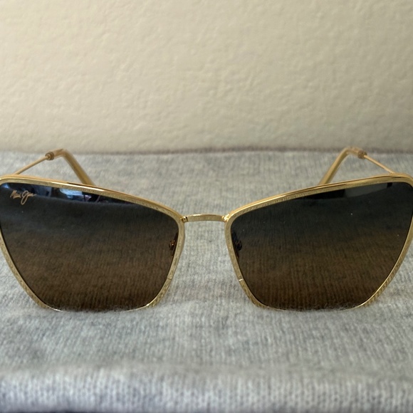 Maui Jim Puakenikeni MJ 823-16 Polarized Gold Metal Sunglasses w/ Case-NWOT main image 13